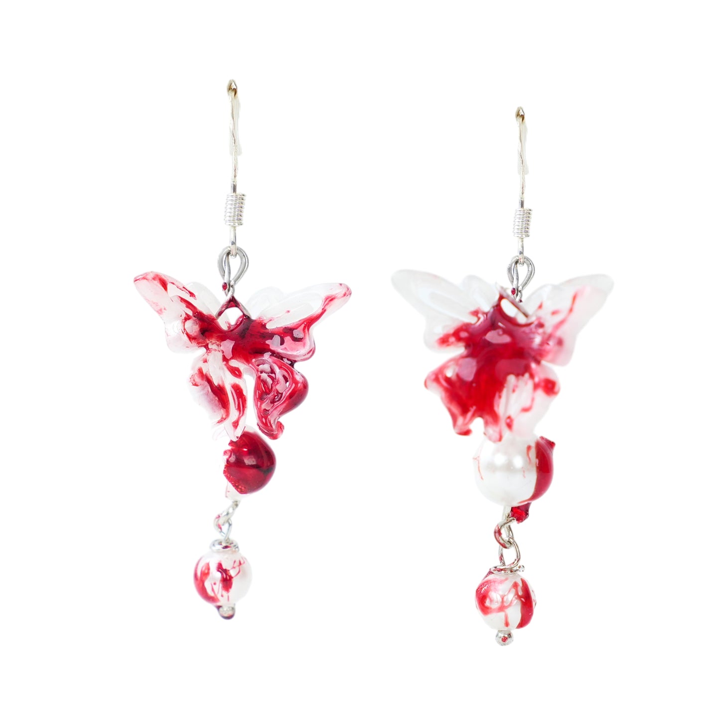 Gothic Red Bloody Butterfly-Shaped Earrings