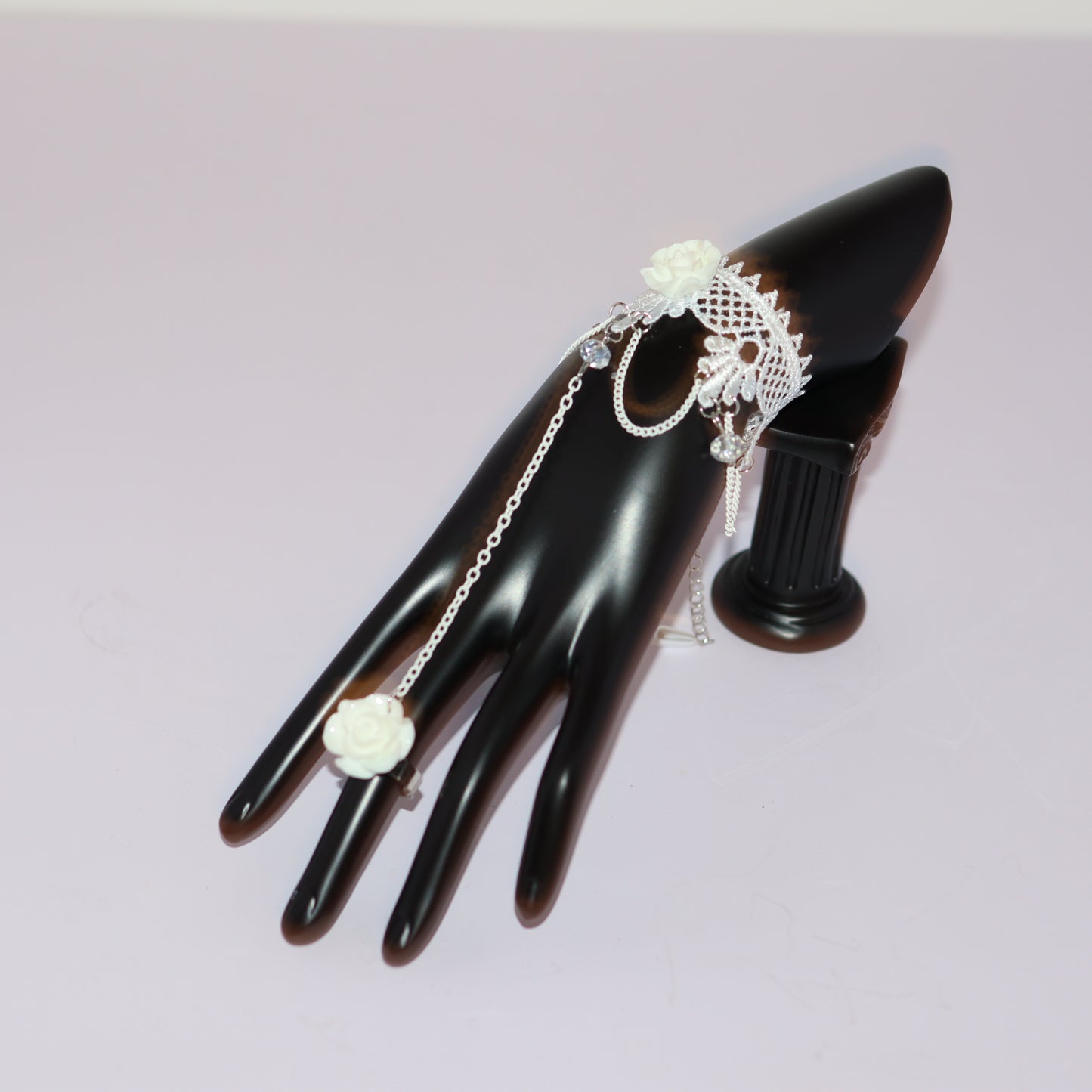 Glove Bracelet White Rose