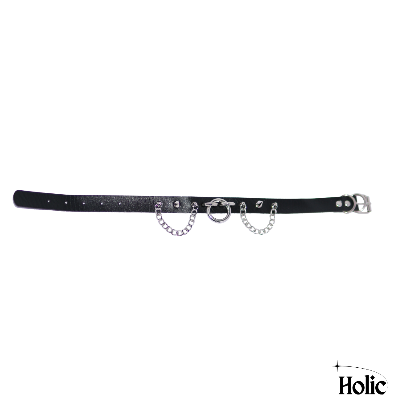 Gothic Punk Choker with a Ring and Chains