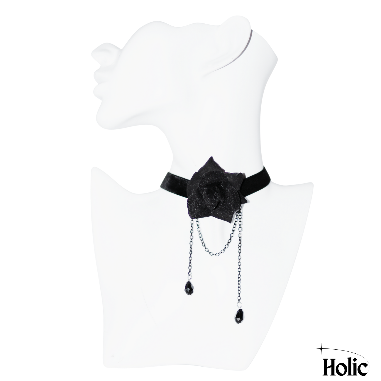 Gothic Choker with a Black Flower