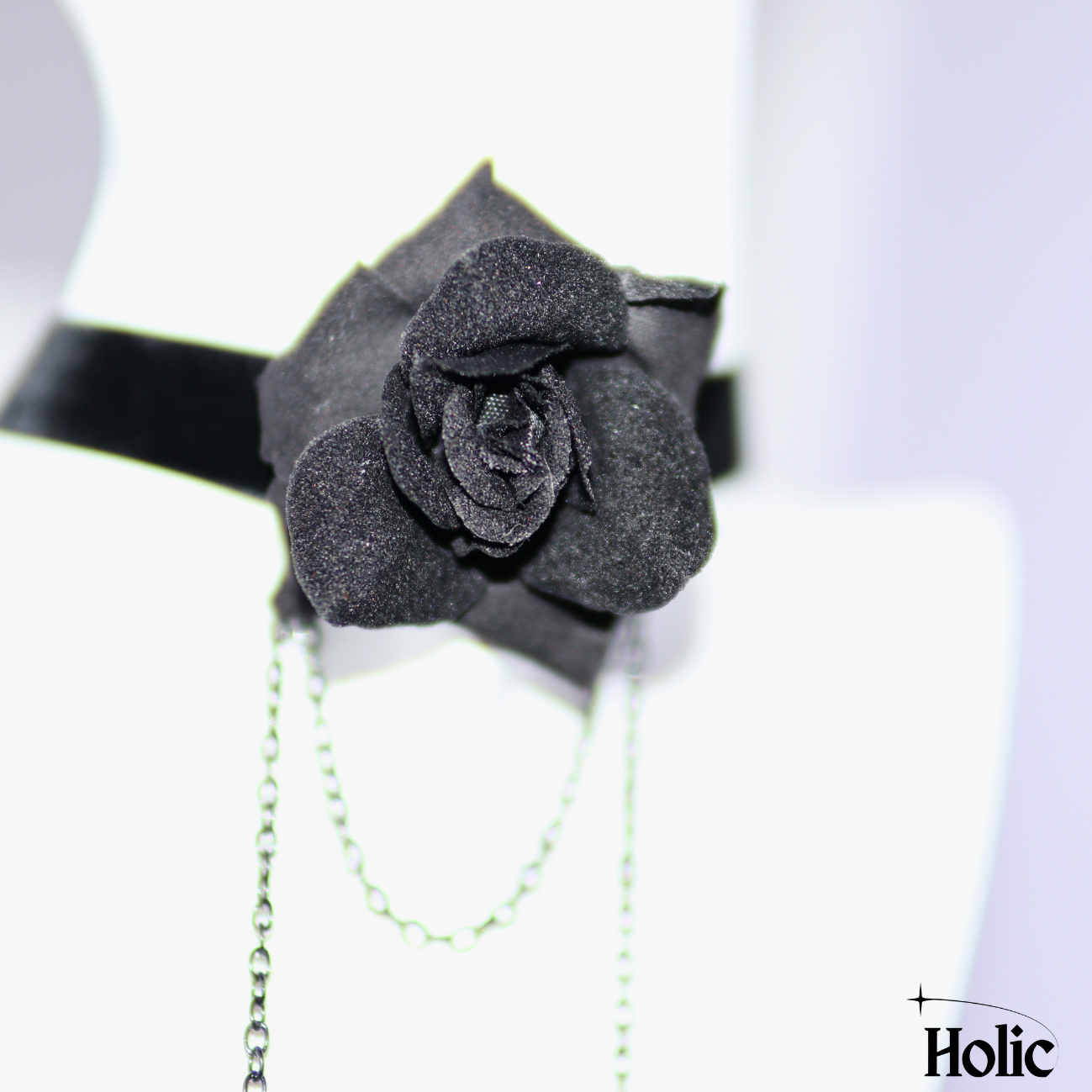 Gothic Choker with a Black Flower