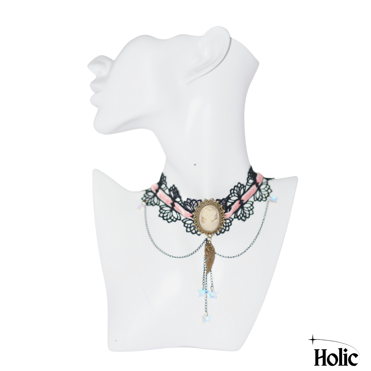 Gothic Lolita Black-and-Pink Choker