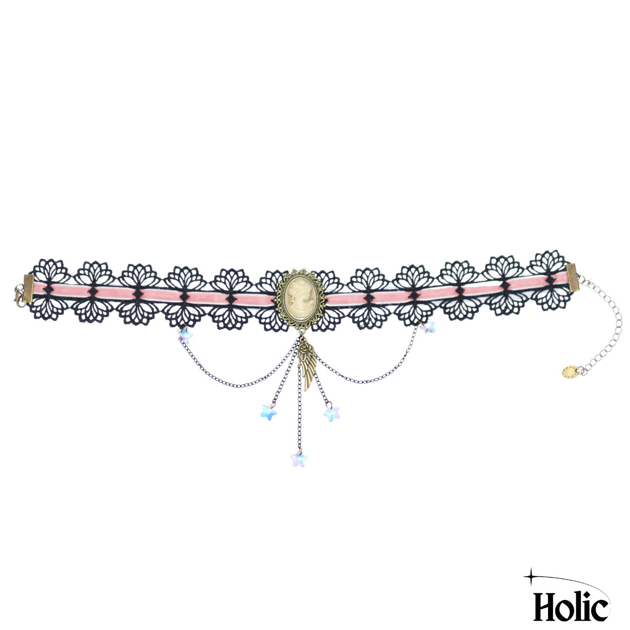 Gothic Lolita Black-and-Pink Choker