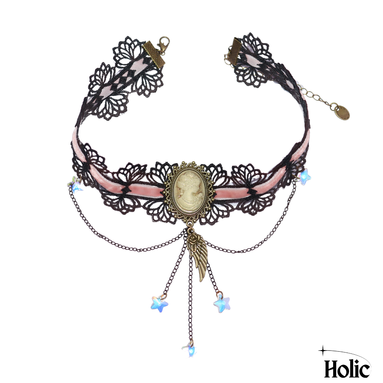 Gothic Lolita Black-and-Pink Choker