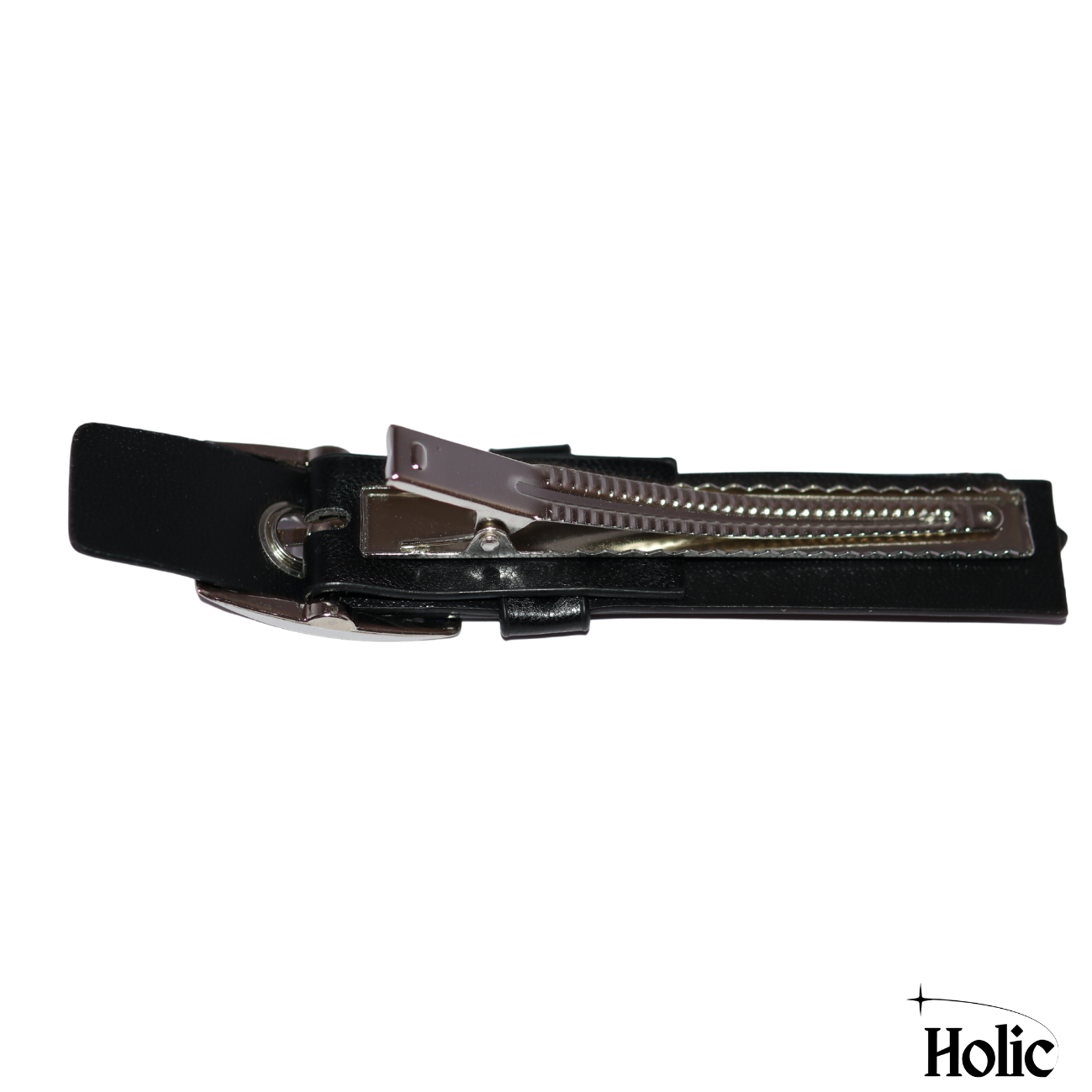 Black Leather Hair Clip