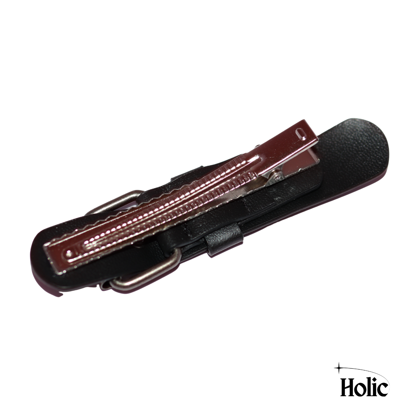 Black Leather Hair Clip