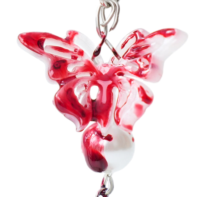 Gothic Red Bloody Butterfly-Shaped Earrings
