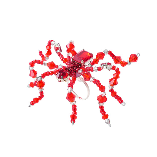 Gothic Bloody Red Spider Ring