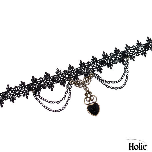 Gothic Choker with Black Heart